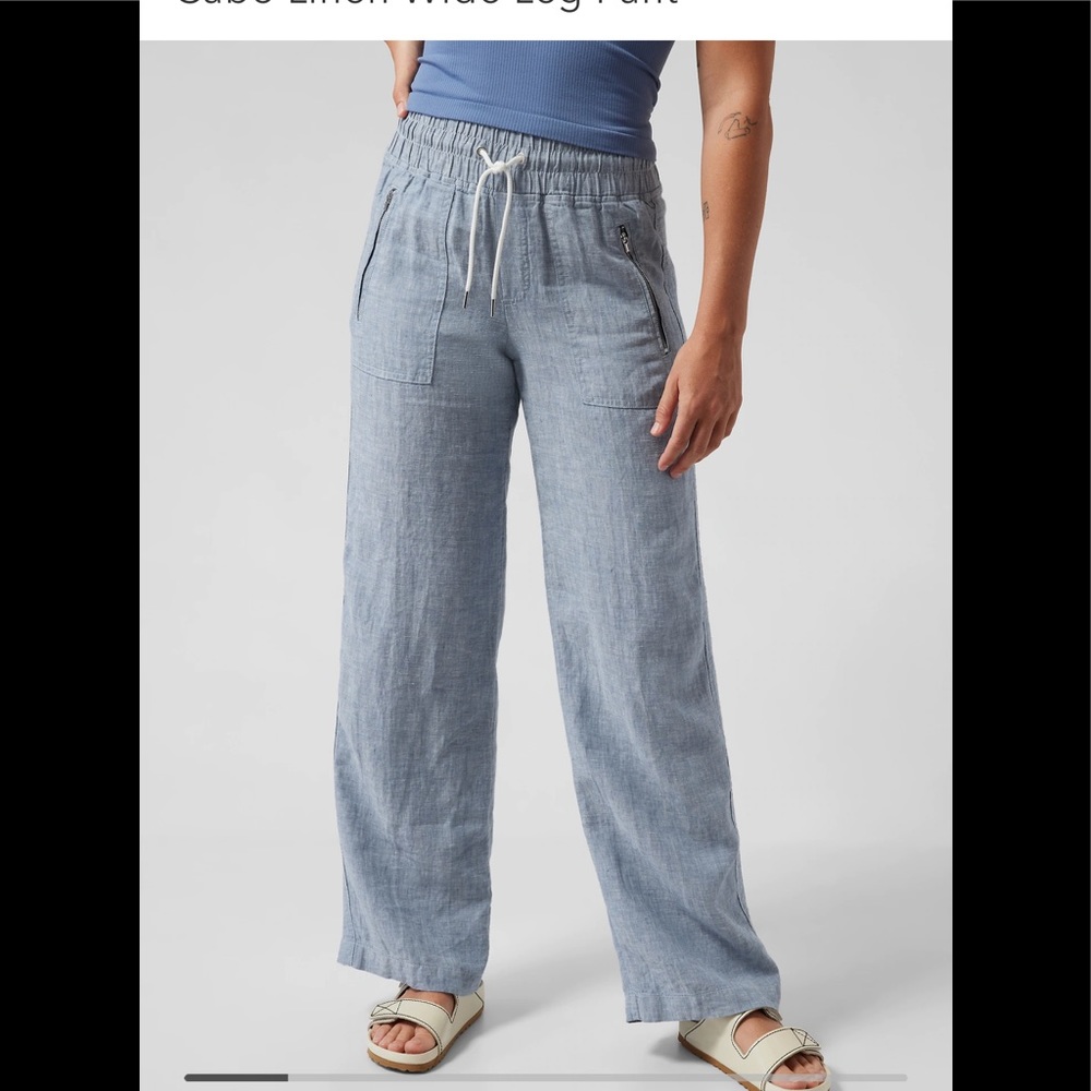 NWT Athleta Cabo linen Wide Leg Pants